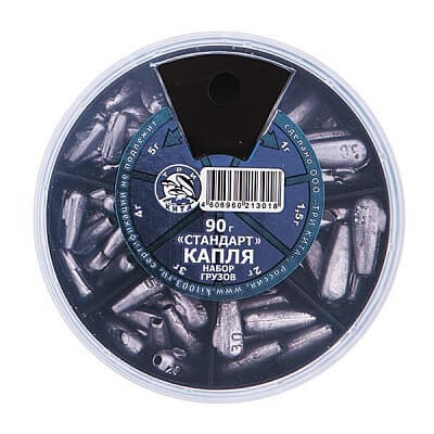 Набор грузов ТК КАПЛЯ Стандарт 90g 1,0/1,5/2,0/3,0/4,0/5,0g