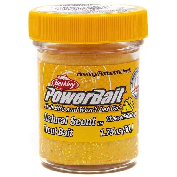 Паста POWERBAIT Extra Scent Glitter Trout Bait Cheese-Gltr (50g) желт.