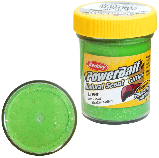 Паста POWERBAIT Natural Scent Glitter Liver Spring Green (50g)
