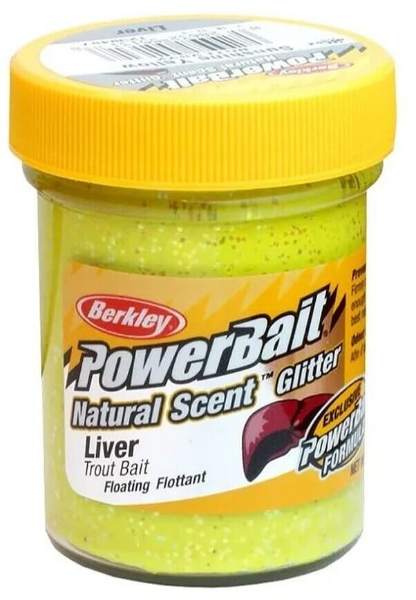 Паста POWERBAIT Natural Scent Glitter Liver Sunshine Yellow (50g)