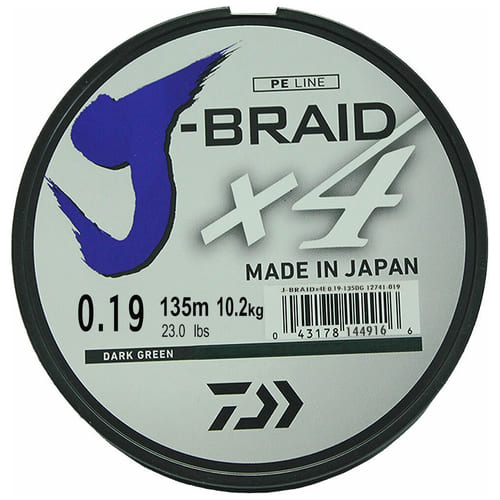 Шнур DAIWA J-Braid X4 0,25/135м dark green