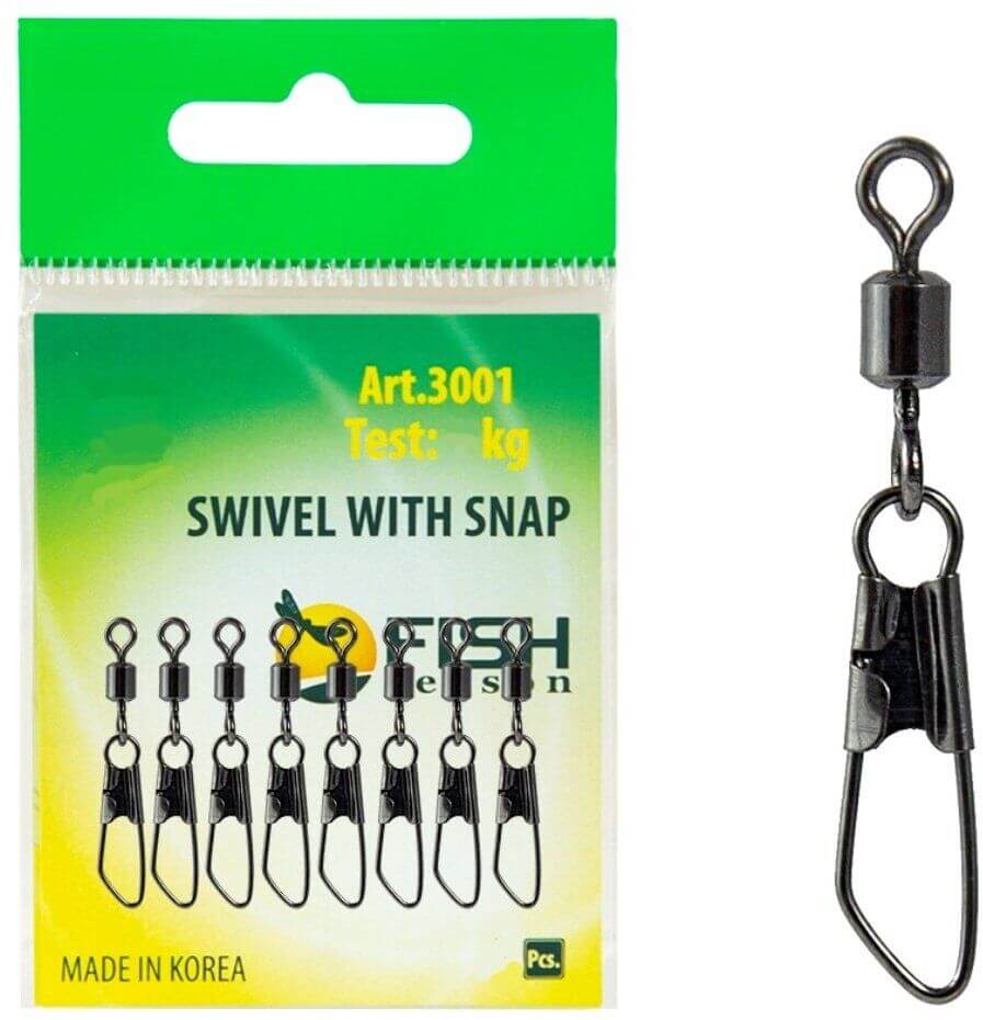 Застежка с вертлюжком Safety 3001-12F FISH SEASON