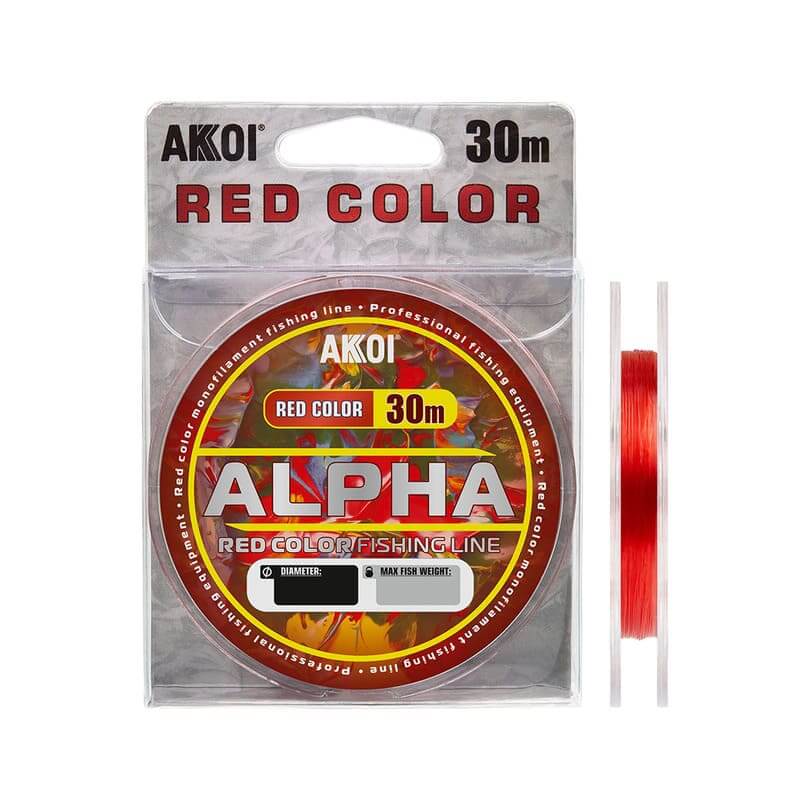 Леска AKKOI ALPHA 30m red (красная) 0.14mm (2.45kg)