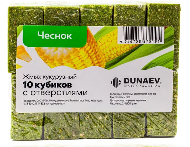 Жмых DUNAEV кукурузный Чеснок 300g