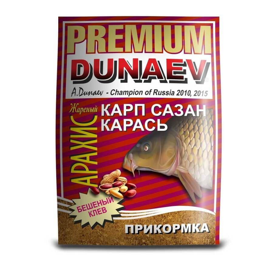 Прикормка DUNAEV-PREMIUM 1кг  Карп-Сазан Жареный арахис