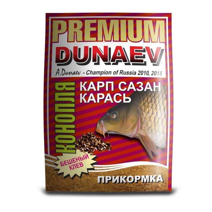 Прикормка DUNAEV-PREMIUM 1кг  Карп-Сазан Конопля