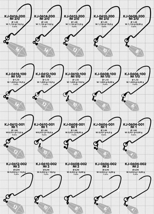 Крючки Gurza-WORM 101 LE JR HOOK №1+10g
