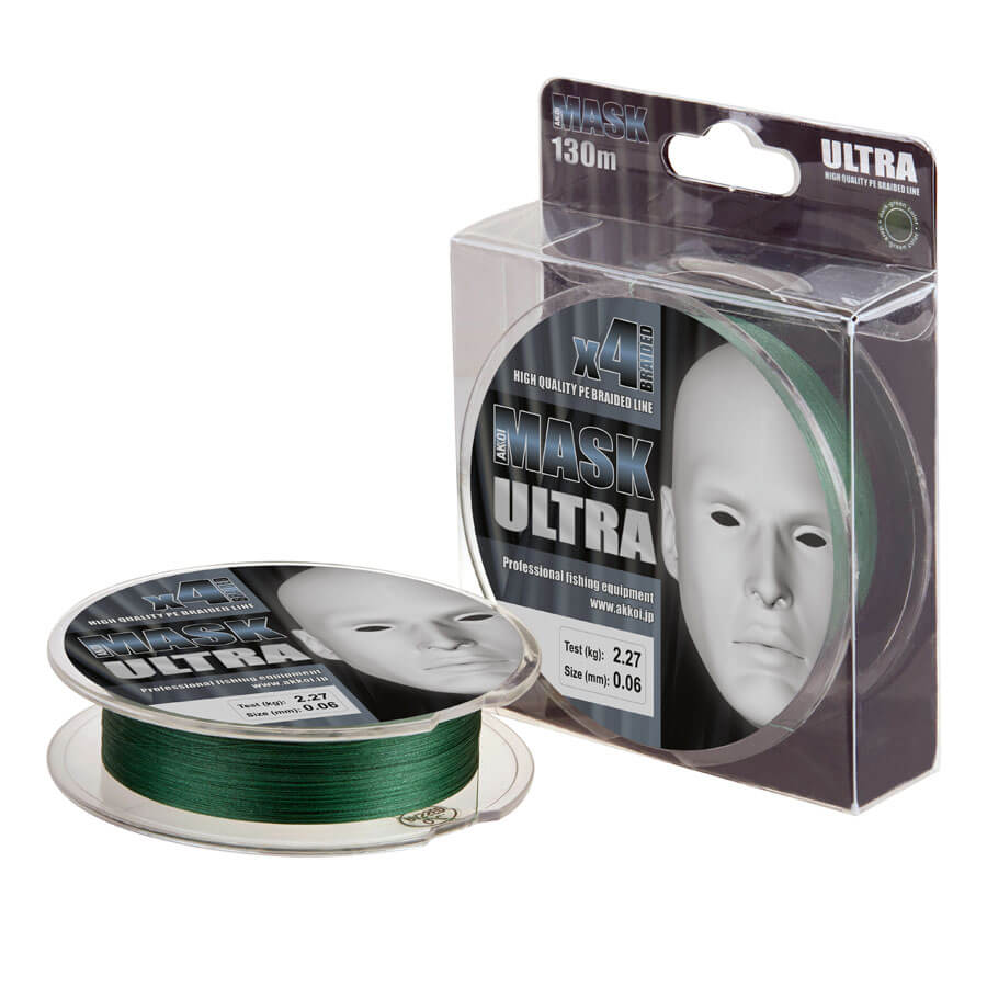 Шнур AKKOI MASK ULTRA X4-130 dark-green 0,12мм
