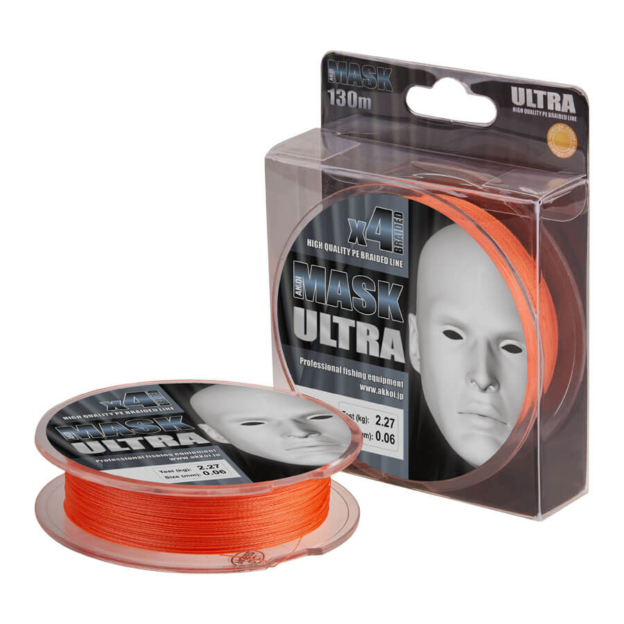 Шнур AKKOI MASK ULTRA x4 130m orange 0.06mm