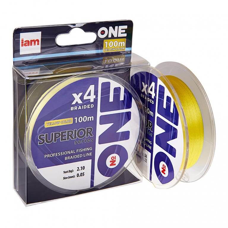 Шнур №ONE Superior 4X-100 Yellow 0,24mm