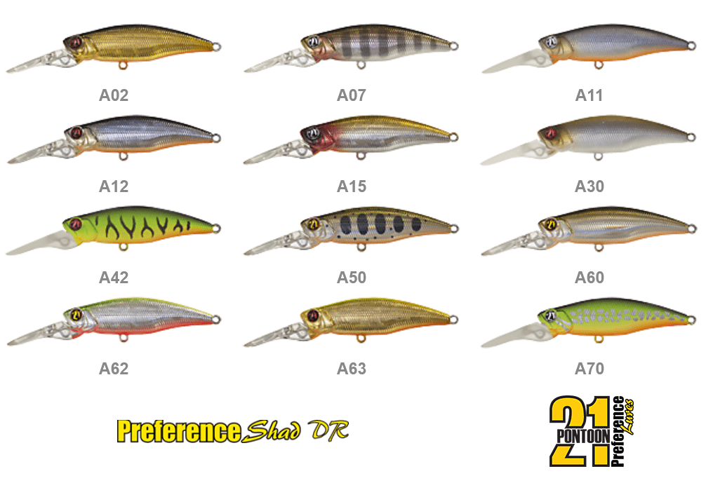 Воблер Pontoon21  Preference Shad 55F-DR/A02 3,9g 0,8-1,2м