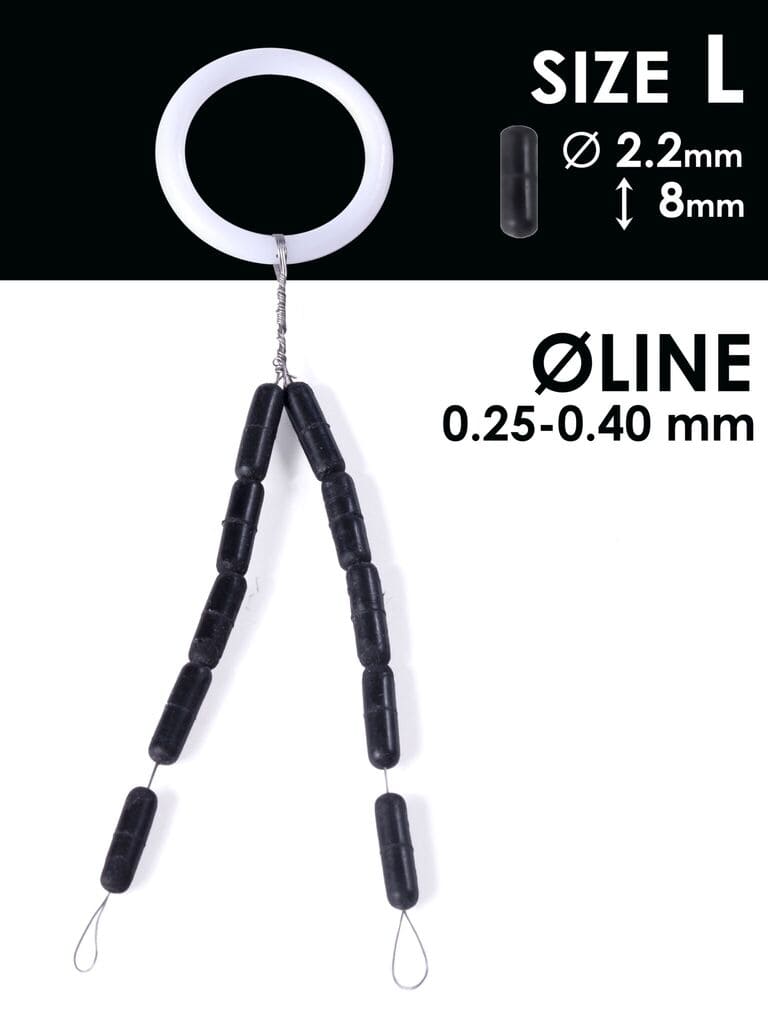 Стопоры резиновые Salmo RUBBER CYLINDER STOPS р.003L 10шт.