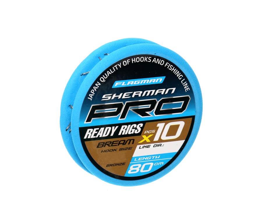 Поводок FLAGMAN готовый Sherman Pro Bream Ready Rigs #10 d0,148мм 80см 10шт