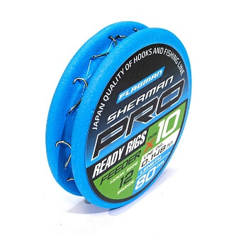Поводок FLAGMAN готовый Sherman Pro Feeder Ready Rigs #12 d0,148мм 80см 10шт