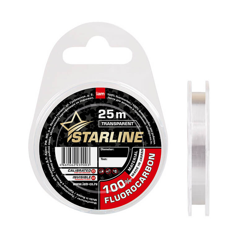 Флюорокарбон STARLINE 100% FLUOROCARBON 25м/0,14мм