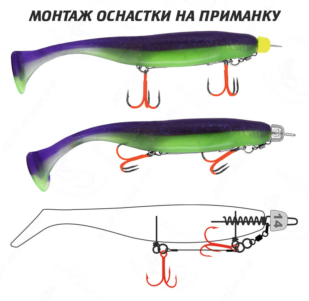 Cтингер цветной со спиралью JIG Spring Soft Baits #L