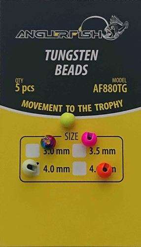 Головки Anglerfish TUNGSTEN BEADS 3,0мм 0,2г Rainbow (Радуга ) Fluo 5шт.