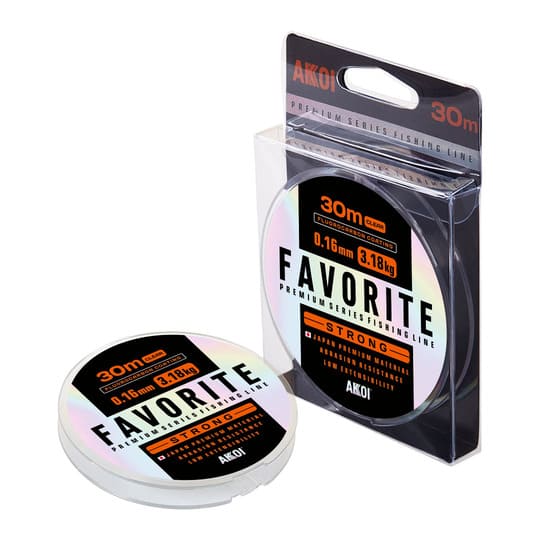 Леска AKKOI FAVORITE STRONG 30m clear (прозрачная) 0,08mm (1,02 kg)
