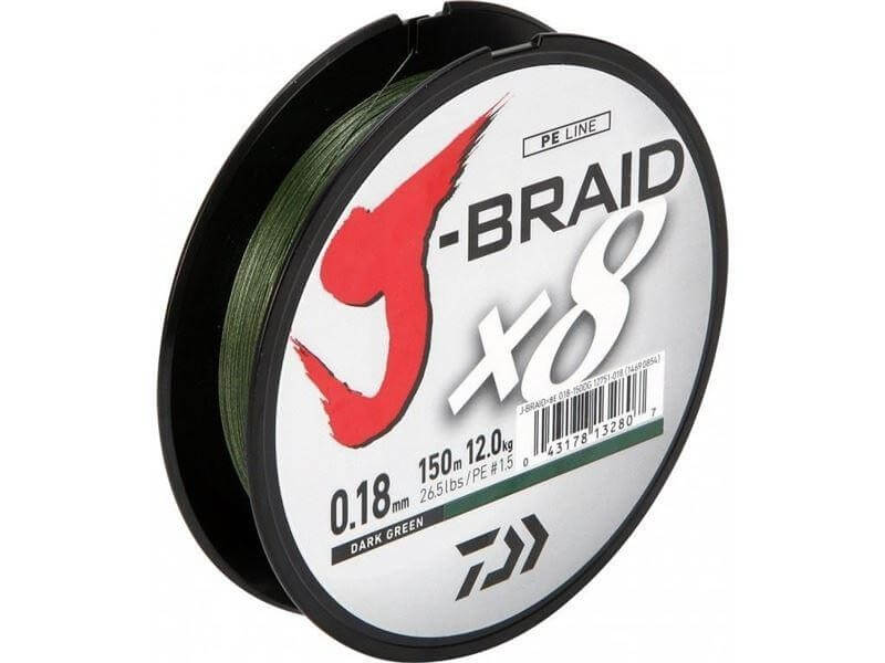 Шнур DAIWA J-Braid X8 0,24/150м dark green